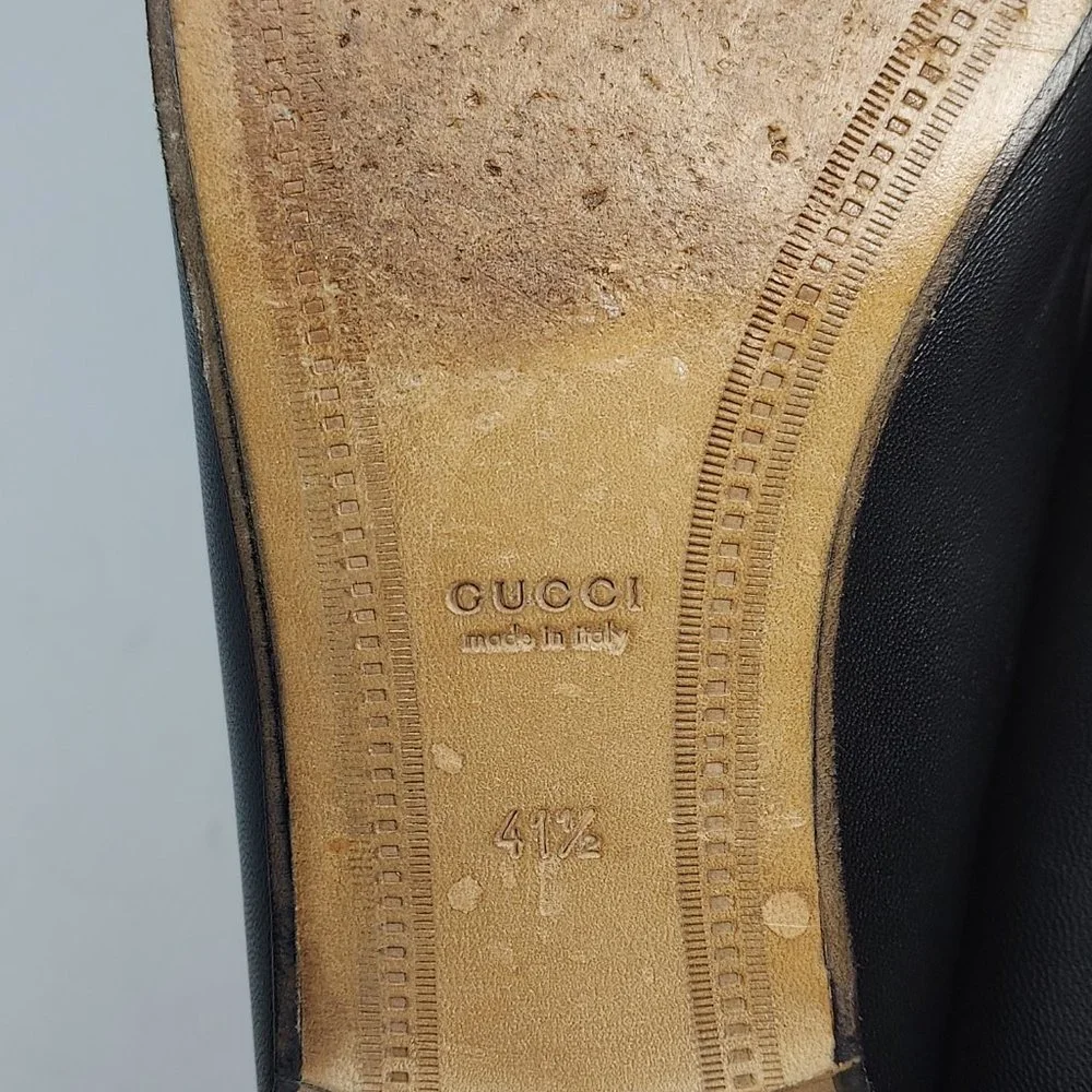 Gucci Jordaan Black Leather Horsebit Loafer - Picture 5 of 9